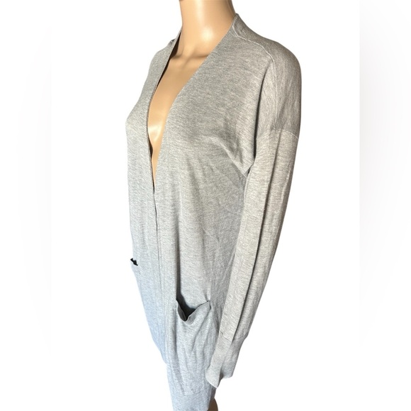 Halogen Cashmere Blend Lagenlook Lightweight Preppy Longline Cardigan Women Sz L - Picture 3 of 10